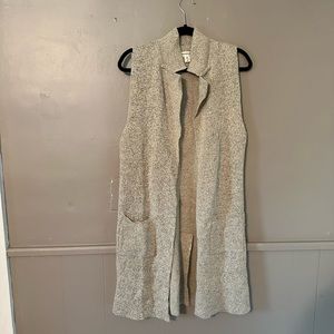 Long sweater vest open cardigan